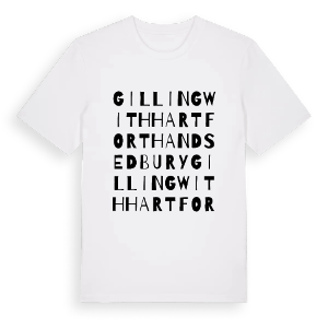 Gilling with Hartforth and Sedbury ordlek t-shirt – ekologisk bomull t-shirt från Pinshirt