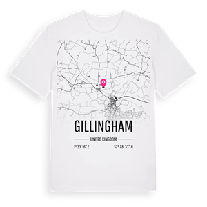Gillingham karta t-shirt – ekologisk bomull t-shirt från Pinshirt