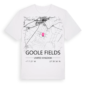 Goole Fields karta t-shirt – ekologisk bomull t-shirt från Pinshirt