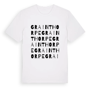 Grainthorpe ordlek t-shirt – ekologisk bomull t-shirt från Pinshirt