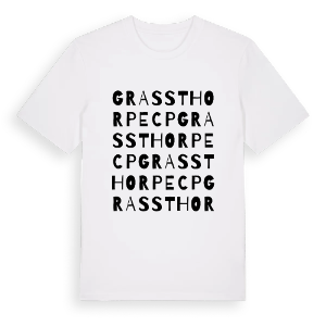 Grassthorpe CP ordlek t-shirt – ekologisk bomull t-shirt från Pinshirt