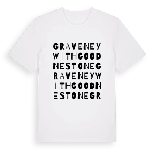 Graveney with Goodnestone ordlek t-shirt – ekologisk bomull t-shirt från Pinshirt