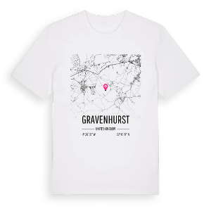 Gravenhurst karta t-shirt – ekologisk bomull t-shirt från Pinshirt