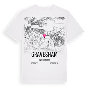 Gravesham karta t-shirt – ekologisk bomull t-shirt från Pinshirt