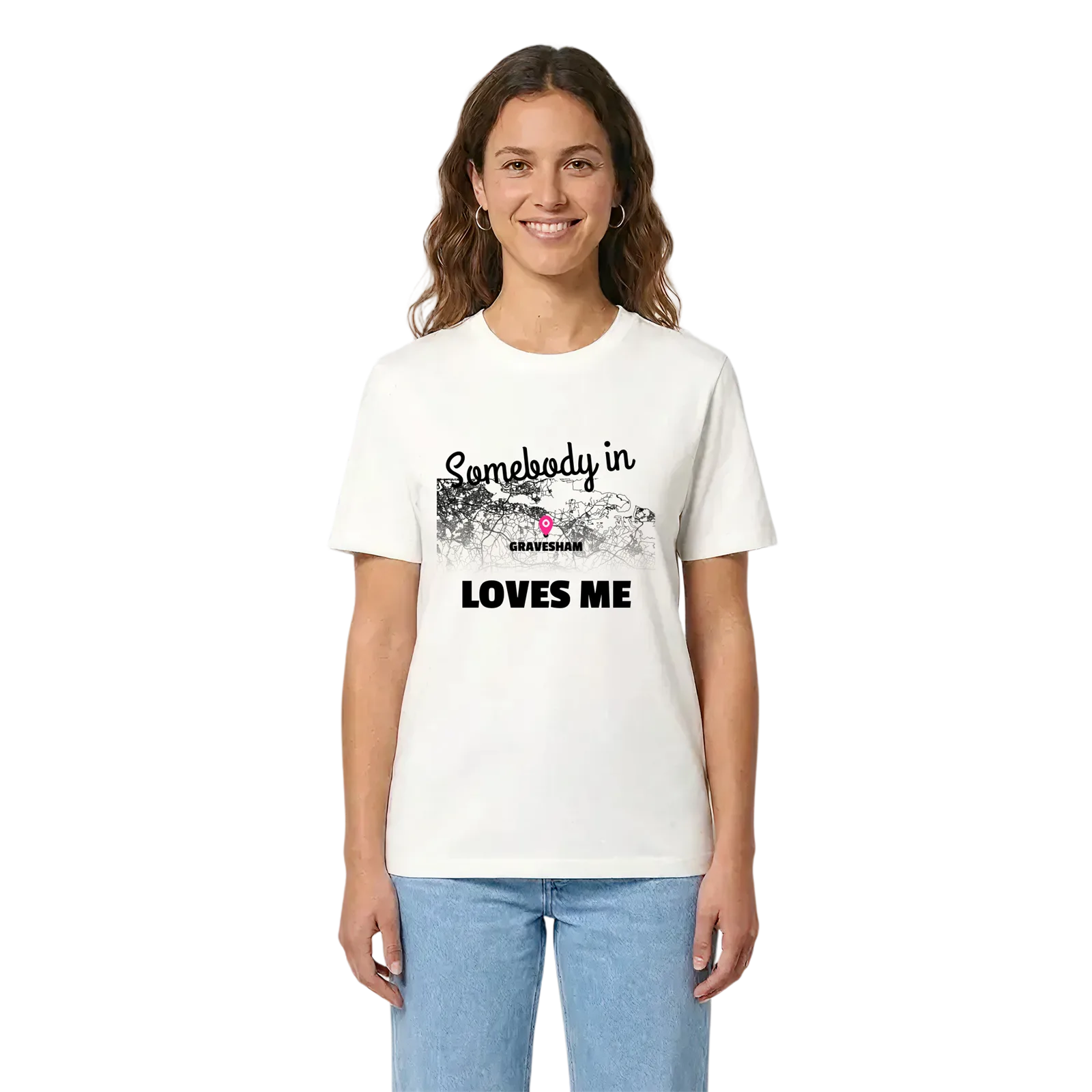 Någon i Gravesham älskar mig t-shirt – White, i miljö