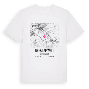 Great Amwell karta t-shirt – ekologisk bomull t-shirt från Pinshirt