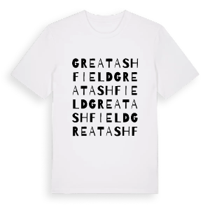 Great Ashfield ordlek t-shirt – ekologisk bomull t-shirt från Pinshirt