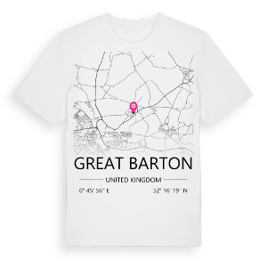 Great Barton karta t-shirt – ekologisk bomull t-shirt från Pinshirt