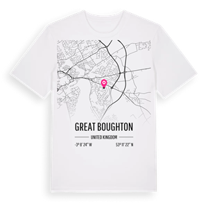 Great Boughton karta t-shirt – ekologisk bomull t-shirt från Pinshirt