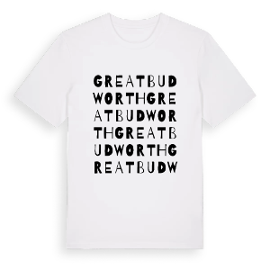 Great Budworth ordlek t-shirt – ekologisk bomull t-shirt från Pinshirt