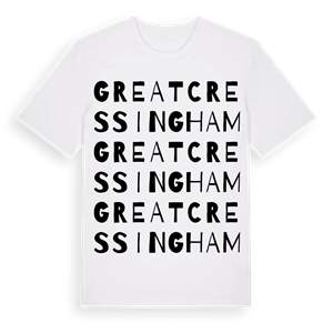 Great Cressingham ordlek t-shirt – ekologisk bomull t-shirt från Pinshirt