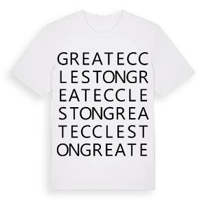 Great Eccleston ordlek t-shirt – ekologisk bomull t-shirt från Pinshirt