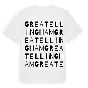 Great Ellingham ordlek t-shirt – ekologisk bomull t-shirt från Pinshirt