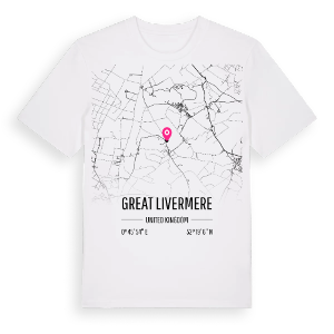 Great Livermere karta t-shirt – ekologisk bomull t-shirt från Pinshirt
