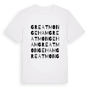 Great Mongeham ordlek t-shirt – ekologisk bomull t-shirt från Pinshirt