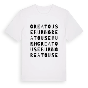 Great Ouseburn ordlek t-shirt – ekologisk bomull t-shirt från Pinshirt