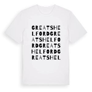 Great Shelford ordlek t-shirt – ekologisk bomull t-shirt från Pinshirt