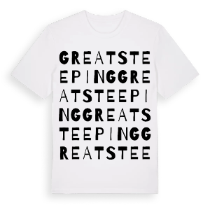 Great Steeping ordlek t-shirt – ekologisk bomull t-shirt från Pinshirt