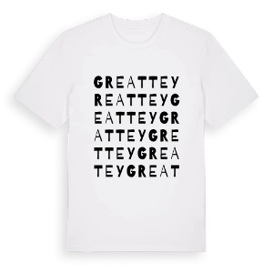 Great Tey ordlek t-shirt – ekologisk bomull t-shirt från Pinshirt