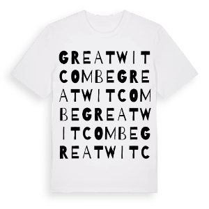 Great Witcombe ordlek t-shirt – ekologisk bomull t-shirt från Pinshirt