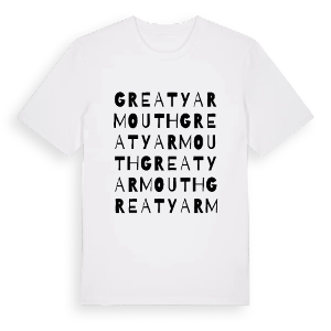 Great Yarmouth ordlek t-shirt – ekologisk bomull t-shirt från Pinshirt