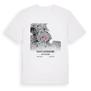 Greater Lincolnshire karta t-shirt – ekologisk bomull t-shirt från Pinshirt