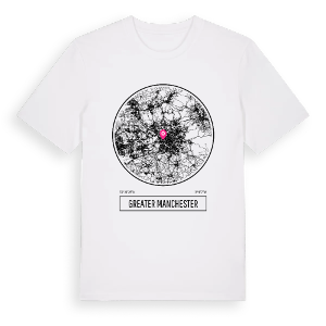 Greater Manchester t-shirt – ekologisk bomull t-shirt från Pinshirt