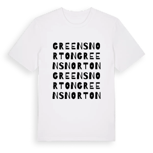 Greens Norton ordlek t-shirt – ekologisk bomull t-shirt från Pinshirt
