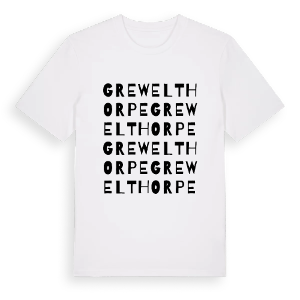 Grewelthorpe ordlek t-shirt – ekologisk bomull t-shirt från Pinshirt