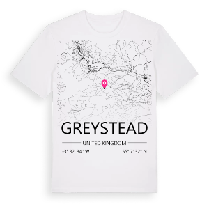 Greystead karta t-shirt – ekologisk bomull t-shirt från Pinshirt
