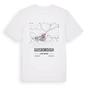 Guisborough karta t-shirt – ekologisk bomull t-shirt från Pinshirt