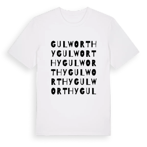 Gulworthy ordlek t-shirt – ekologisk bomull t-shirt från Pinshirt