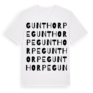 Gunthorpe ordlek t-shirt – ekologisk bomull t-shirt från Pinshirt