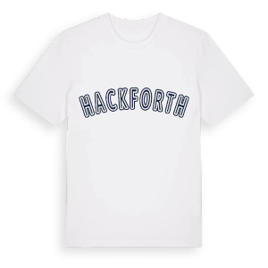Hackforth college t-shirt – ekologisk bomull t-shirt från Pinshirt