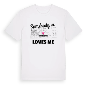 Någon i Hambleton älskar mig t-shirt – ekologisk bomull t-shirt från Pinshirt