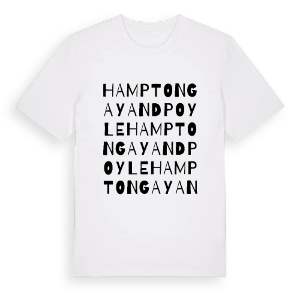 Hampton Gay and Poyle ordlek t-shirt – ekologisk bomull t-shirt från Pinshirt