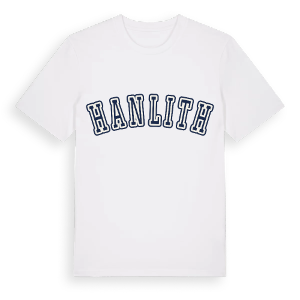 Hanlith college t-shirt – ekologisk bomull t-shirt från Pinshirt