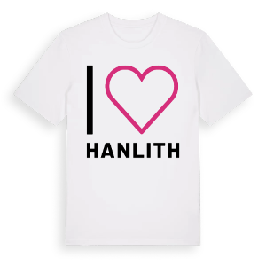 Jag älskar Hanlith t-shirt stort tryck – ekologisk bomull t-shirt från Pinshirt
