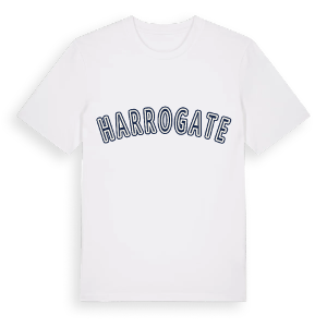 Harrogate college t-shirt – ekologisk bomull t-shirt från Pinshirt