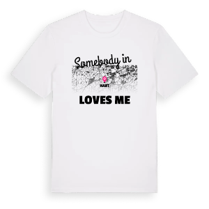 Någon i Hart älskar mig t-shirt – ekologisk bomull t-shirt från Pinshirt