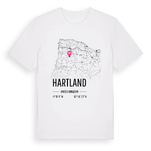 Hartland karta t-shirt – ekologisk bomull t-shirt från Pinshirt