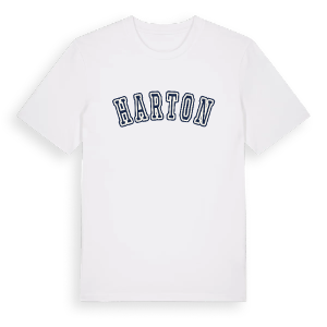 Harton college t-shirt – ekologisk bomull t-shirt från Pinshirt