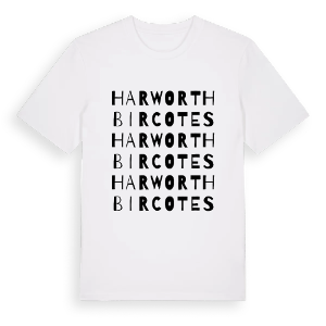 Harworth Bircotes ordlek t-shirt – ekologisk bomull t-shirt från Pinshirt