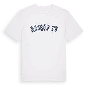 Hassop CP college t-shirt – ekologisk bomull t-shirt från Pinshirt