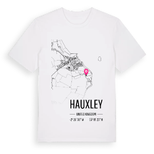 Hauxley karta t-shirt – ekologisk bomull t-shirt från Pinshirt