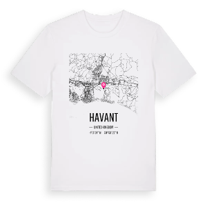 Havant karta t-shirt – ekologisk bomull t-shirt från Pinshirt