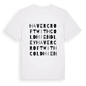 Havercroft with Cold Hiendley ordlek t-shirt – ekologisk bomull t-shirt från Pinshirt