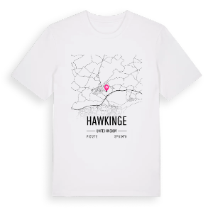 Hawkinge karta t-shirt – ekologisk bomull t-shirt från Pinshirt