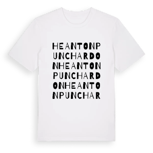 Heanton Punchardon ordlek t-shirt – ekologisk bomull t-shirt från Pinshirt