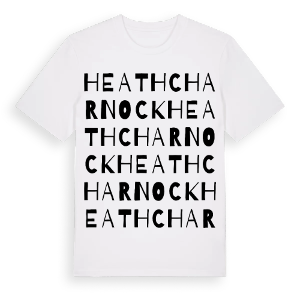 Heath Charnock ordlek t-shirt – ekologisk bomull t-shirt från Pinshirt